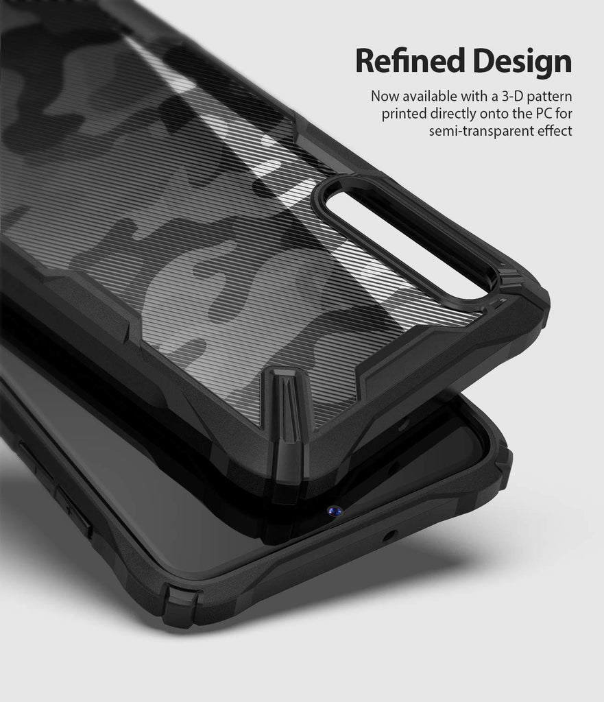 3d pattern printed onto the pc back panel for semi transparent effect