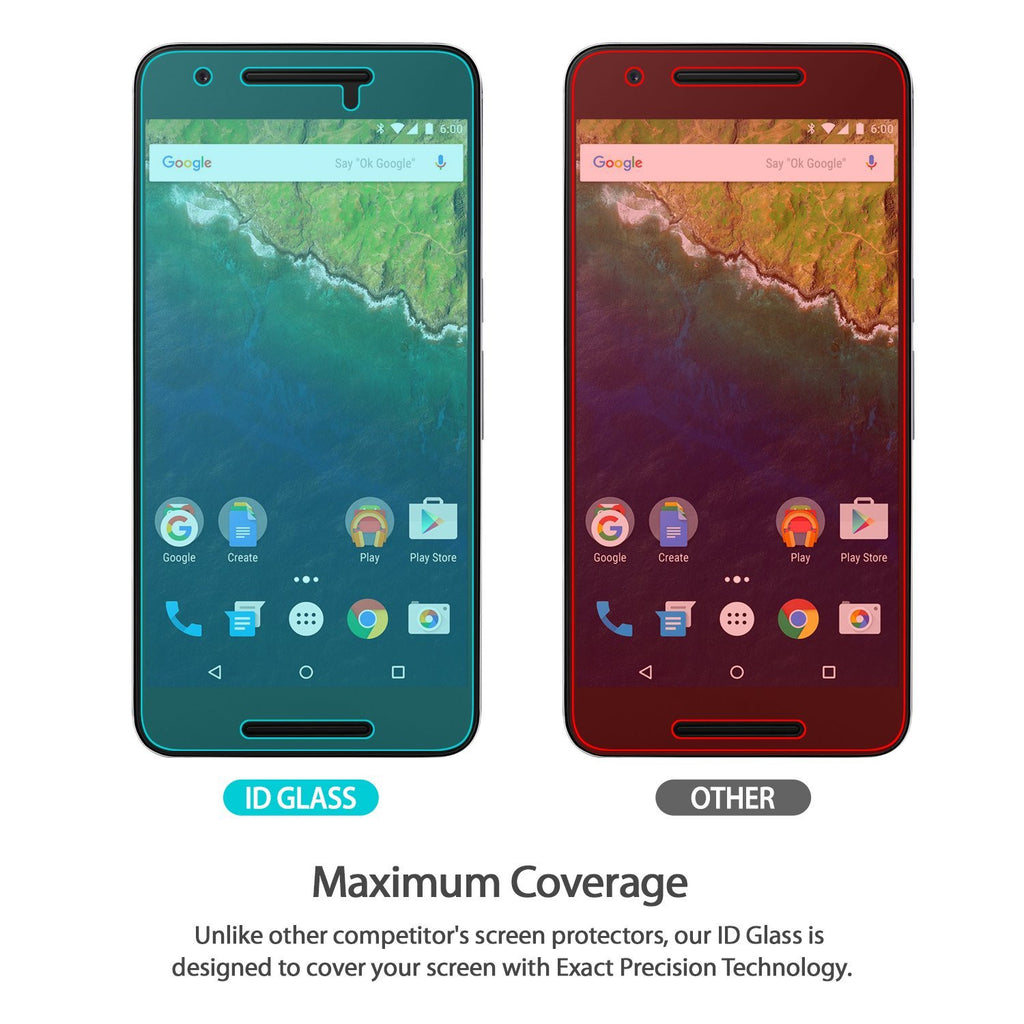 ringke tempered glass invisible defender screen protector for google nexus 6p main maximum coverage