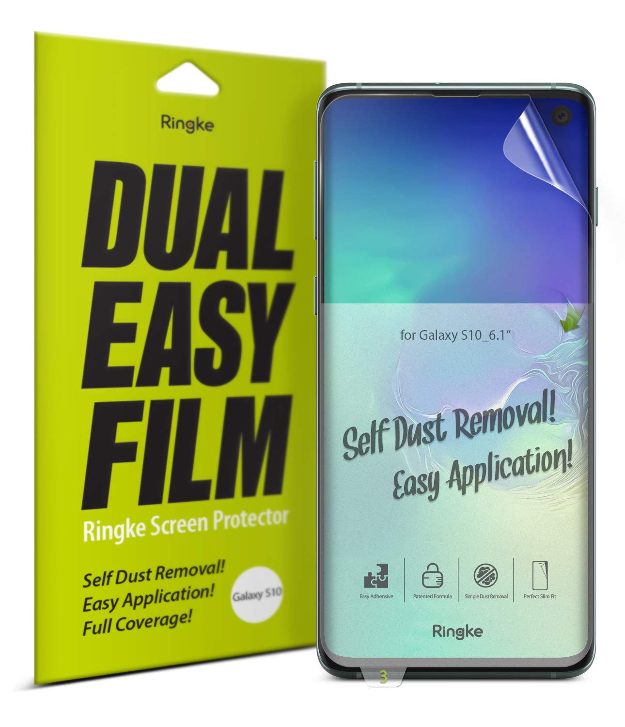 galaxy s10 dual easy full cover screen protector 2 pack