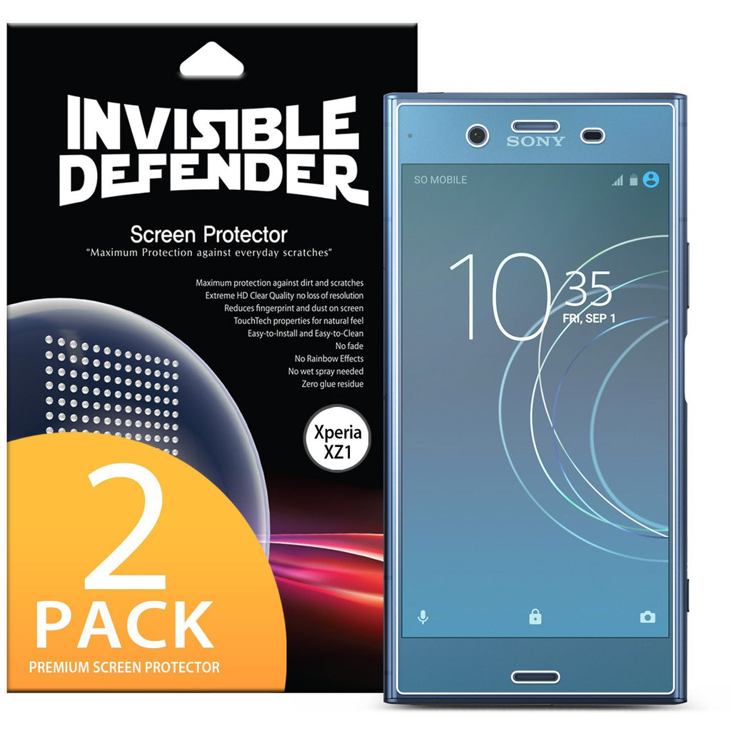 sony xperia xz1 ringke full coverage 2 pack screen protector