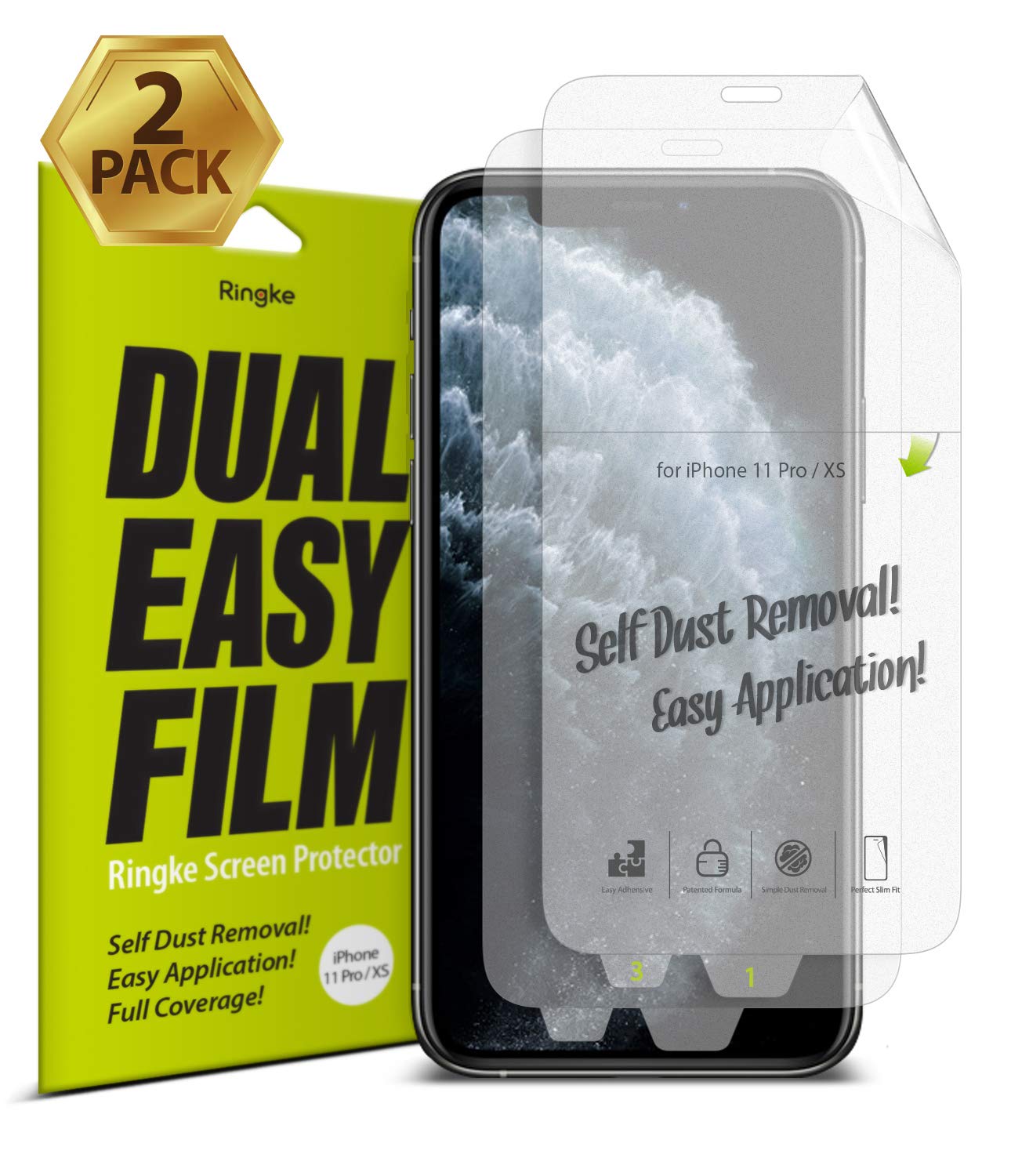 iPhone 11 Pro Screen Protector Dual Easy Film 2 Pack