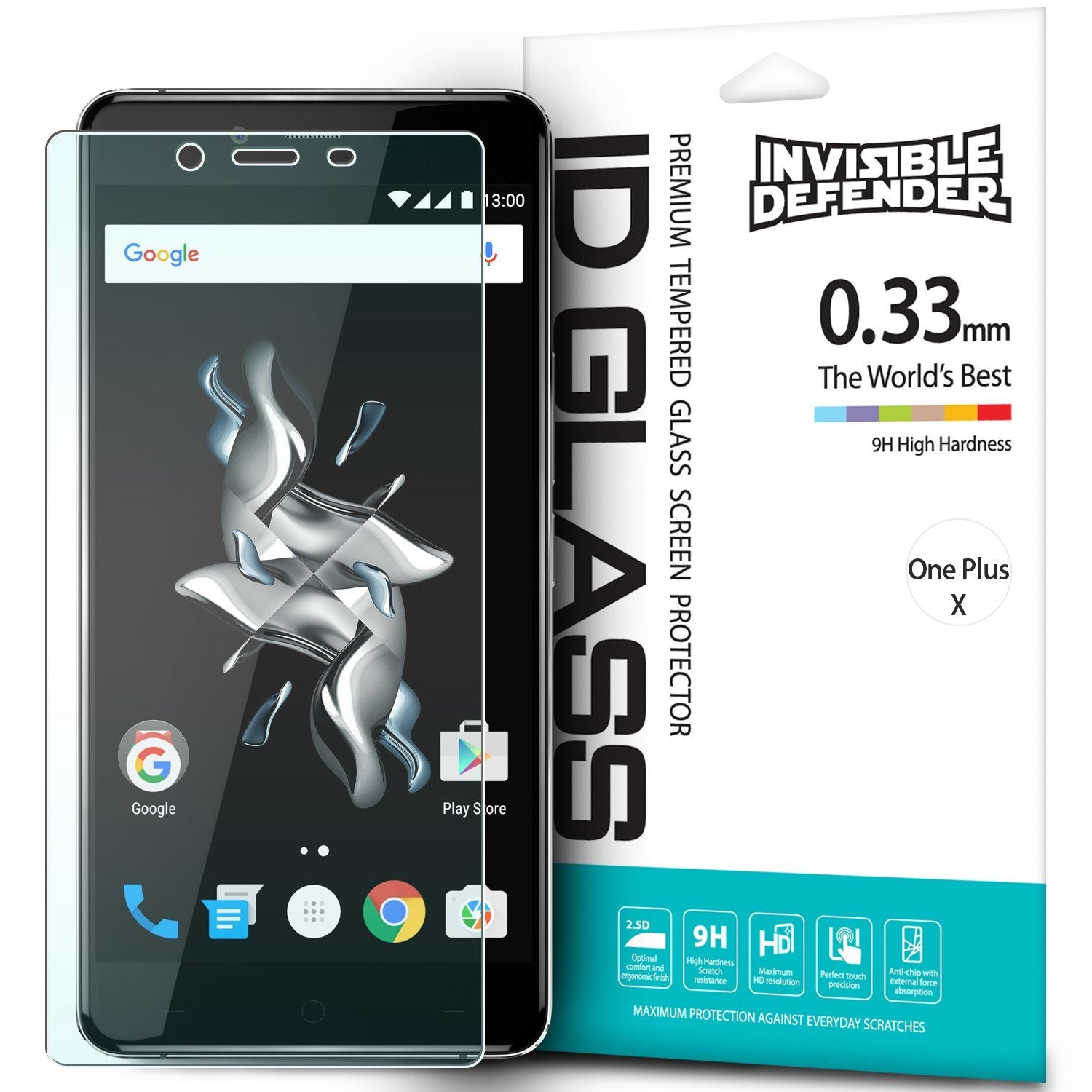 oneplus x invisible defender tempered glass screen protector