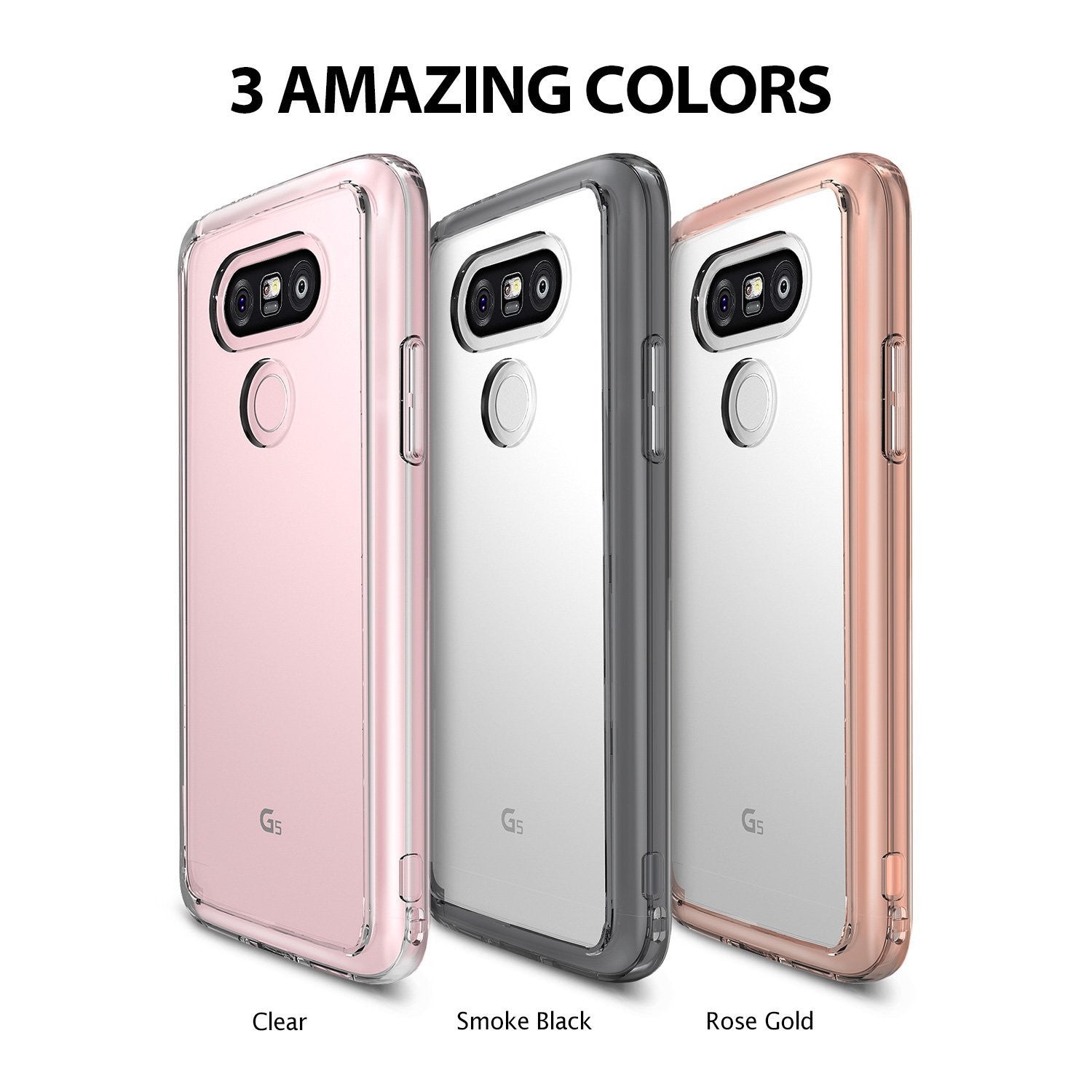available colors - clear, smoke black, rose gold