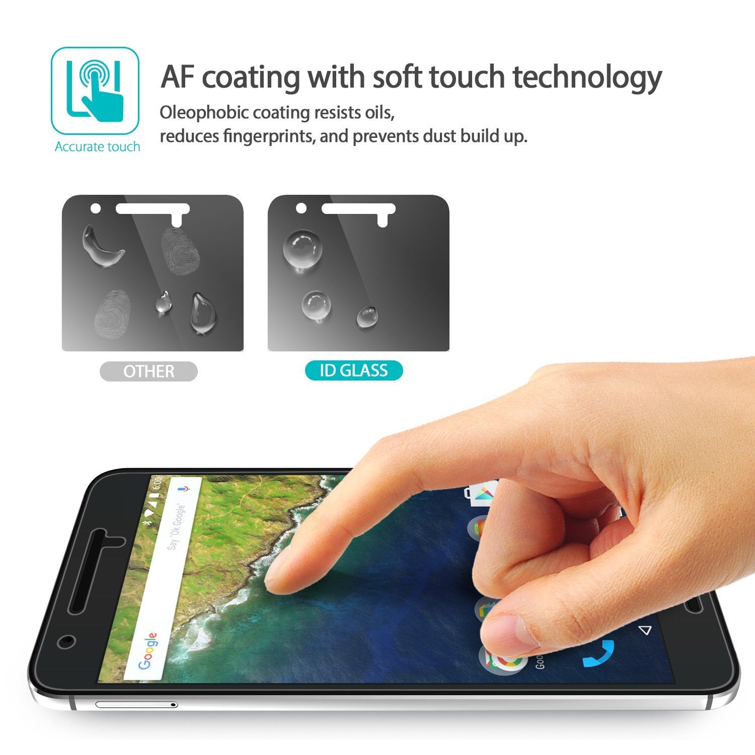 ringke tempered glass invisible defender screen protector for google nexus 6p main soft touch technology