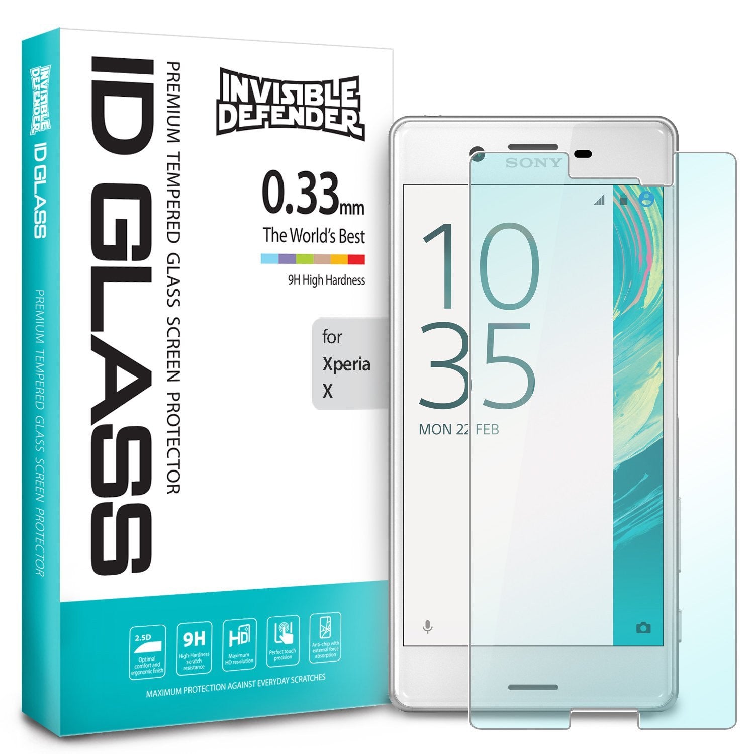 xperia x, ringke invisible defender 0.33mm tempered glass screen protector