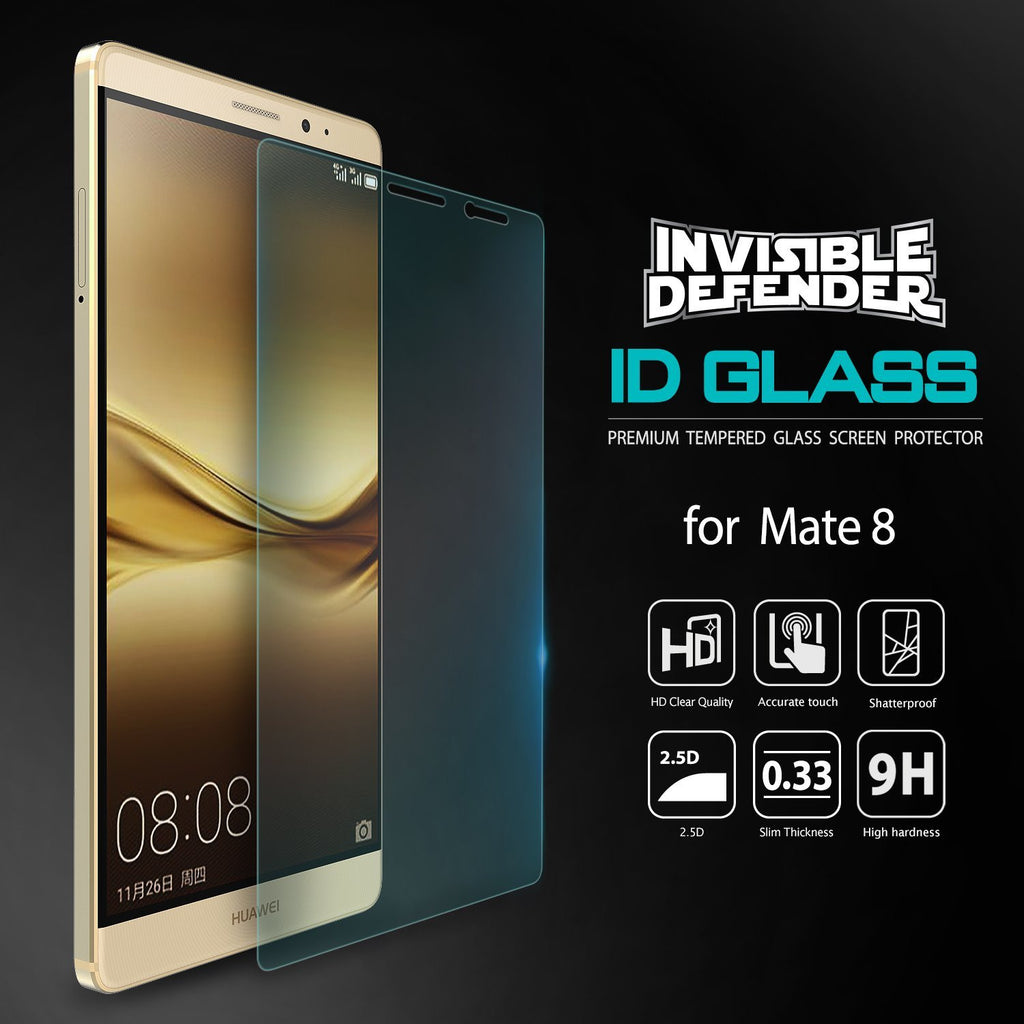 huawei mate 8, ringke invisible defender 0.33mm tempered glass screen protector