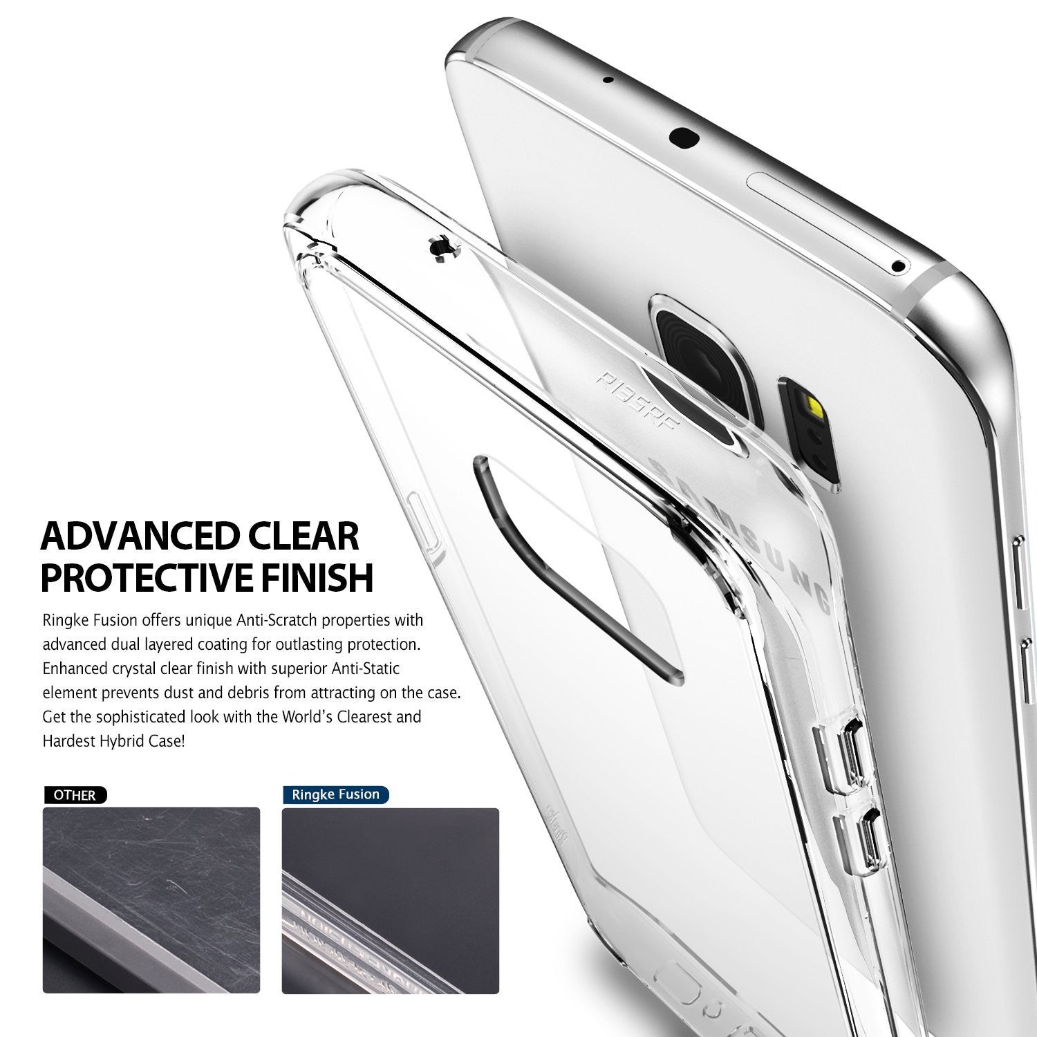 galaxy s7 edge fusionringke fusion clear transparent back tpu frame cover case for galaxy s7 edge