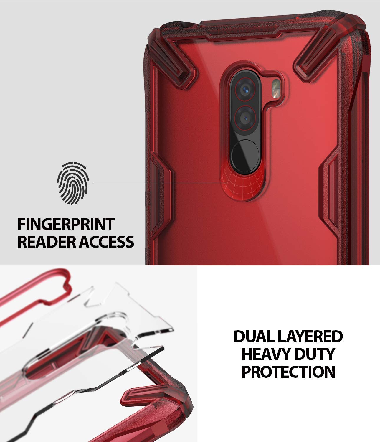 fingerprint reader access with dual layered heavy protection 