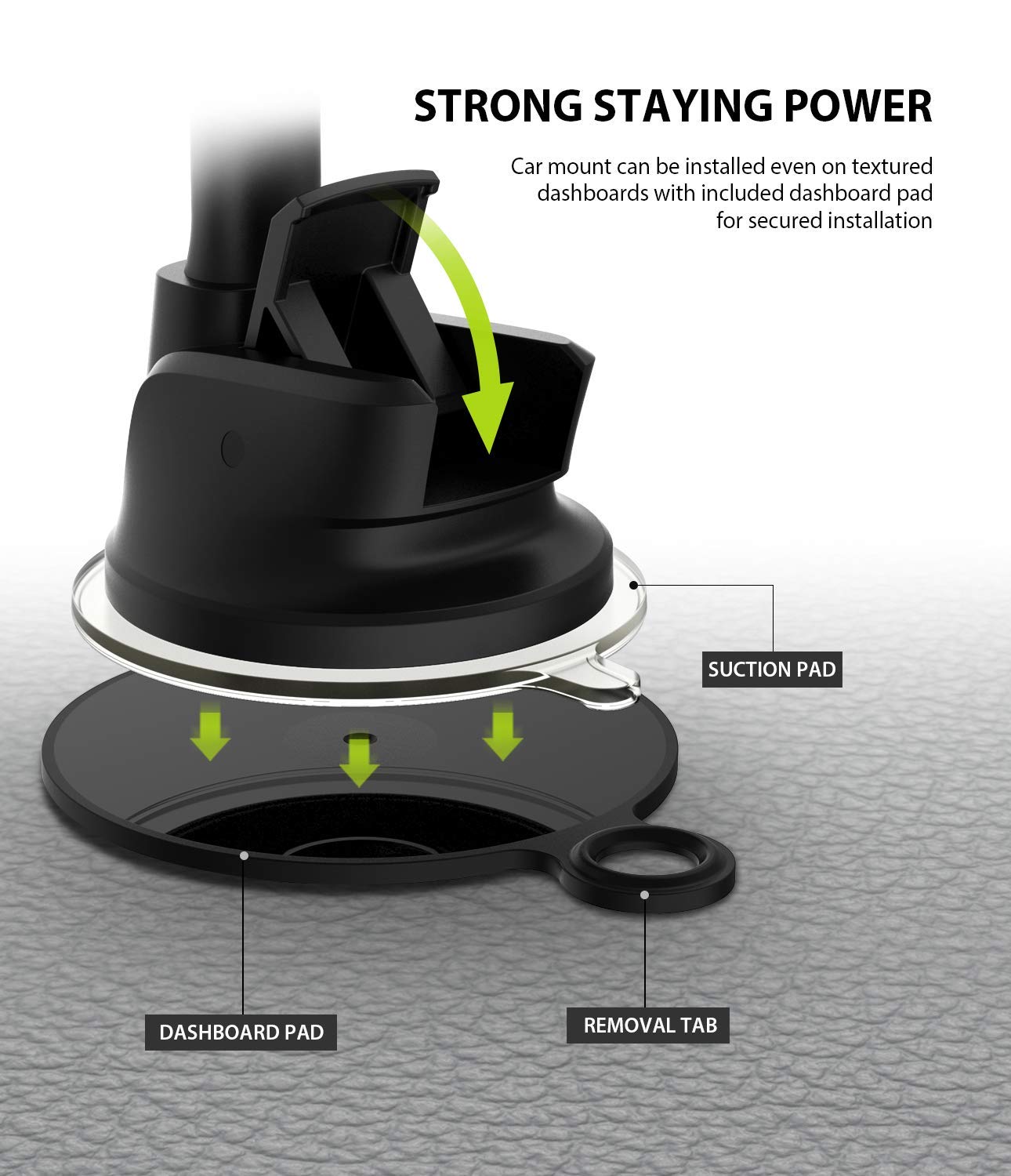 ringke dashboard car mount 2 in 1 suction phone holder