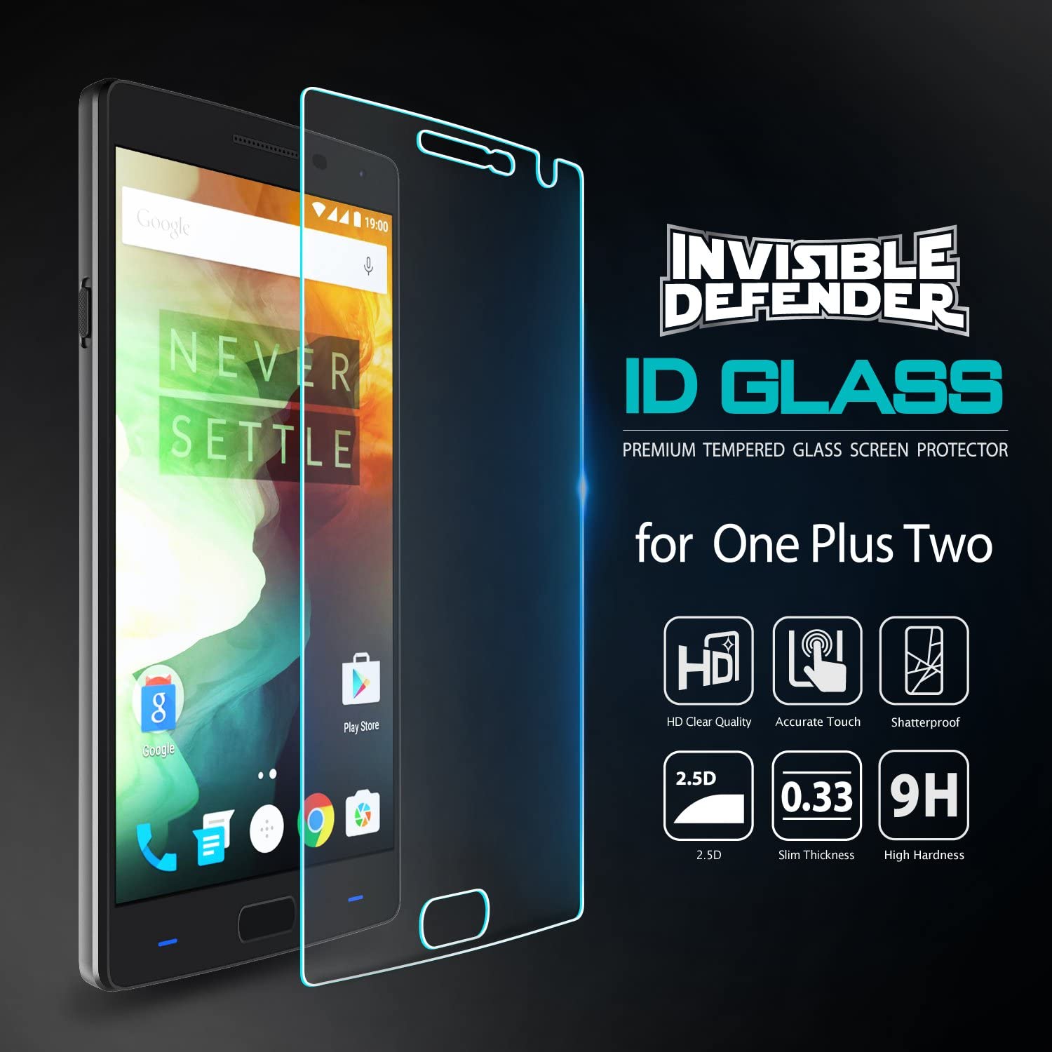 invisible defender tempered glass - oneplus 2 screen protector