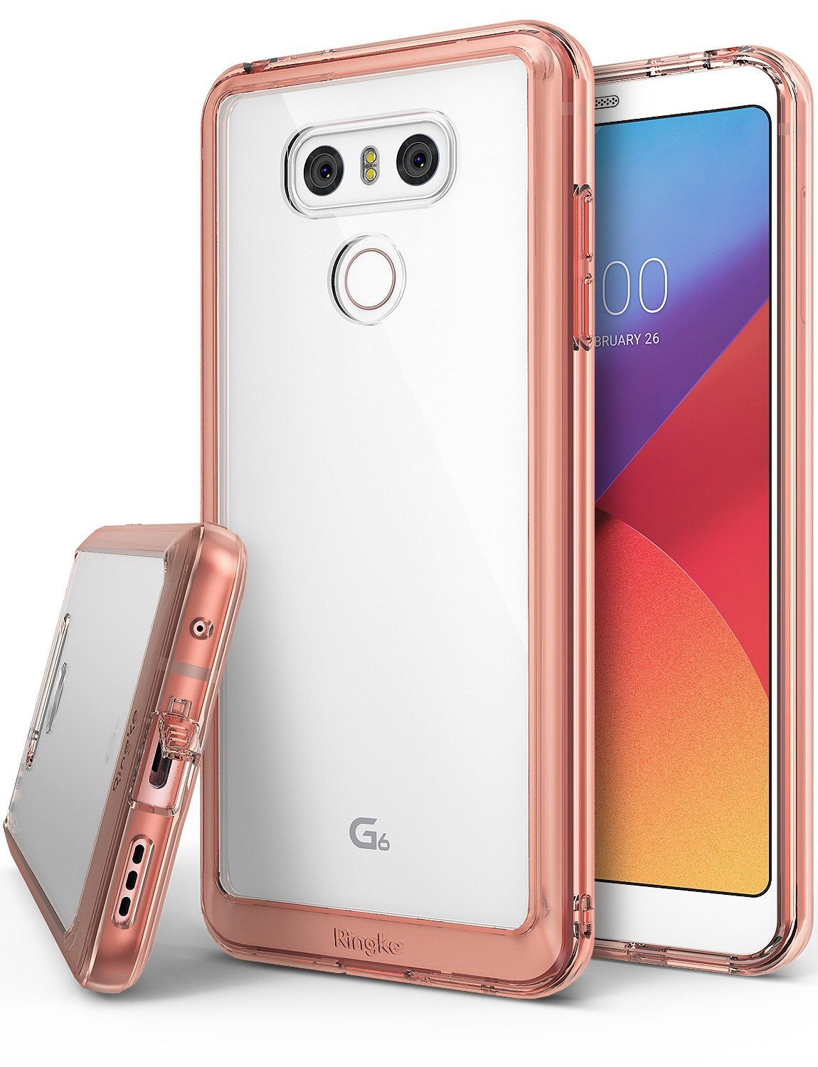 lg g6 case ringke fusion case rose gold