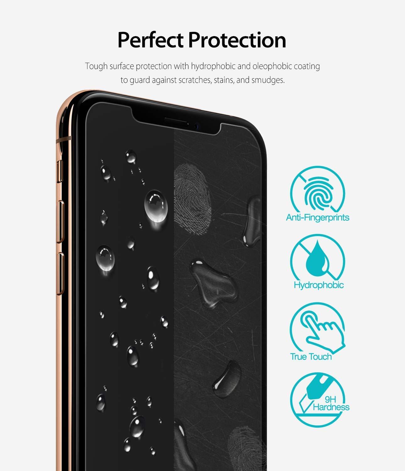 ringke invisible defender for iphone xs tempered glass screen protector perfect protection