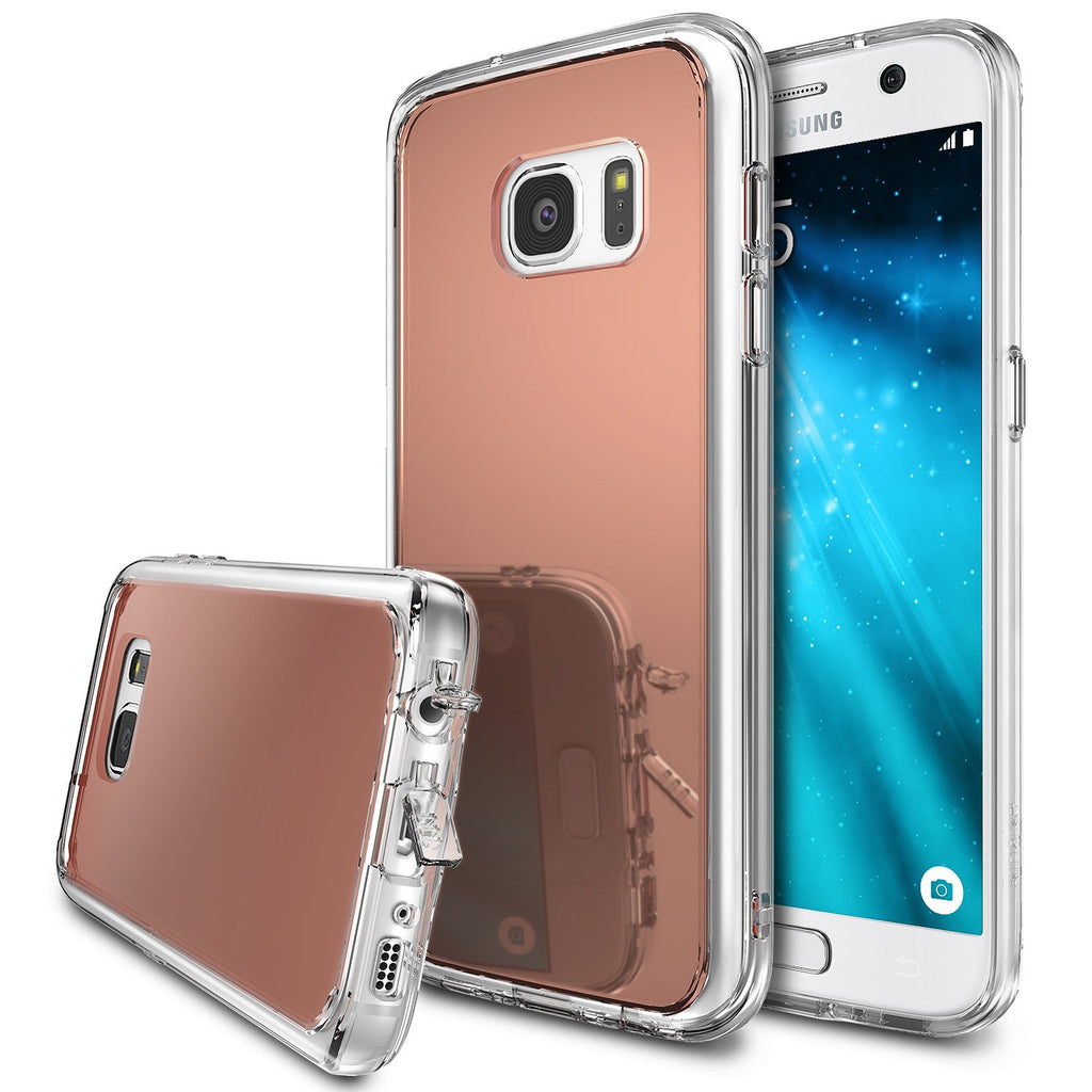 ringke mirror back cover case for galaxy s7 rose gold