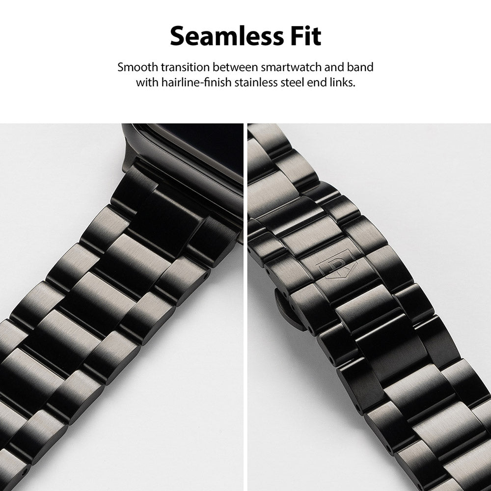smooth transition between smartwatch and band with hairline finsh stainless steel end links