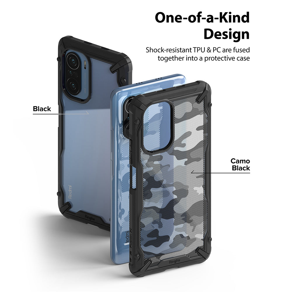shock resistant TPU and PC are fused together into a protective case