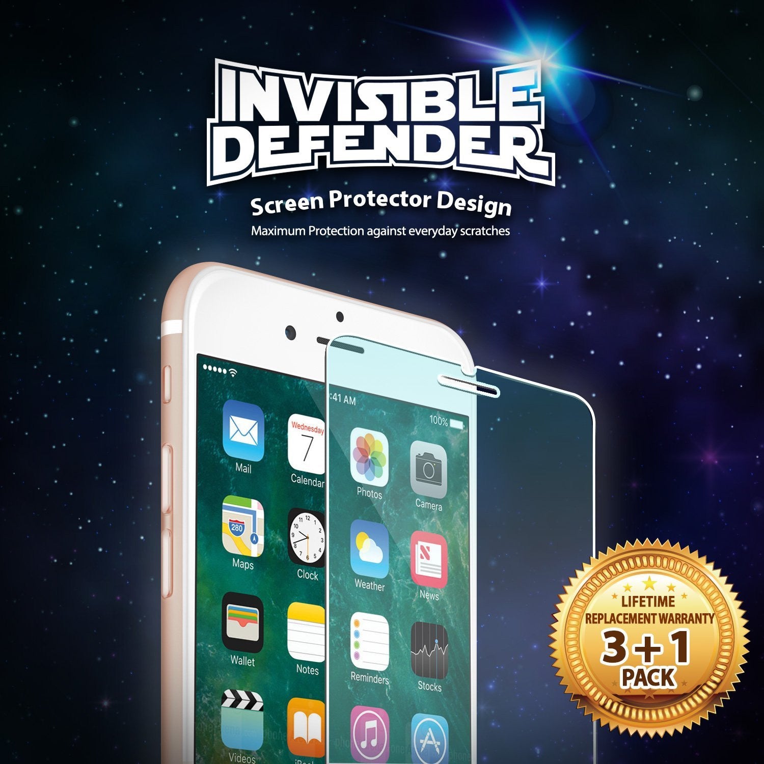 ringke invisible defender screen protector film for iphone 7 plus 8 plus main 4 pack