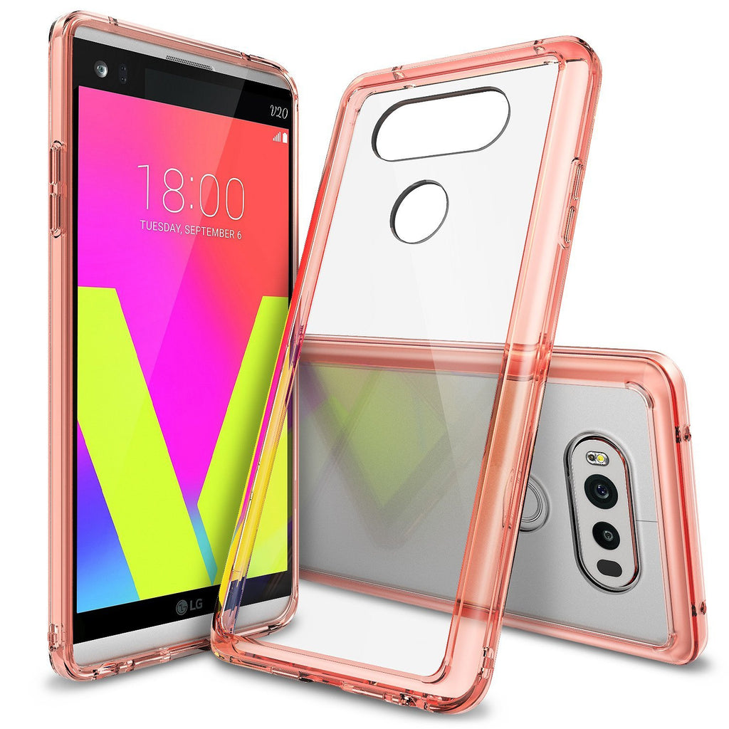 lg v20 case ringke fusion rose gold