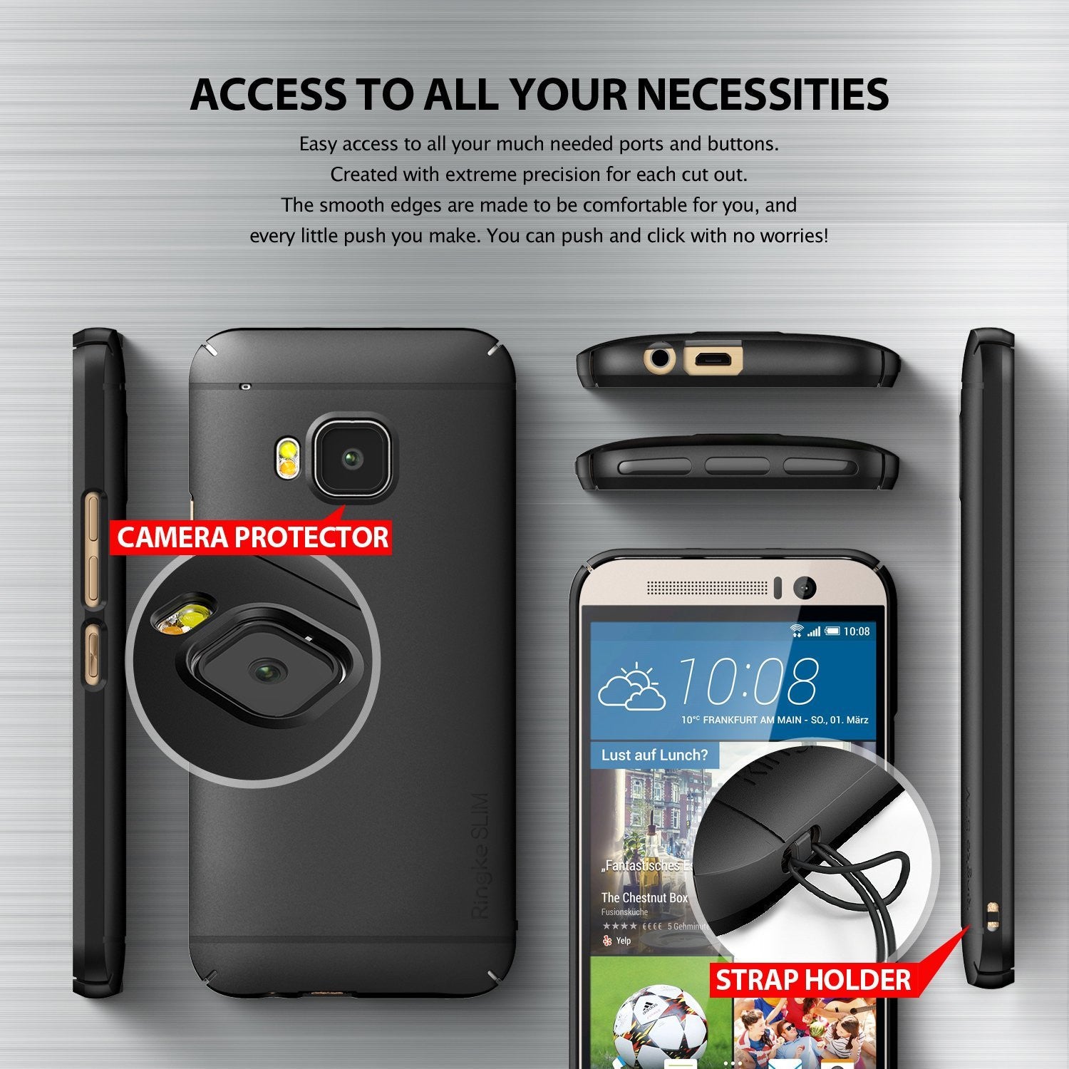 htc one m9 case ringke slim case lightweight thin superior coaring pc hard case