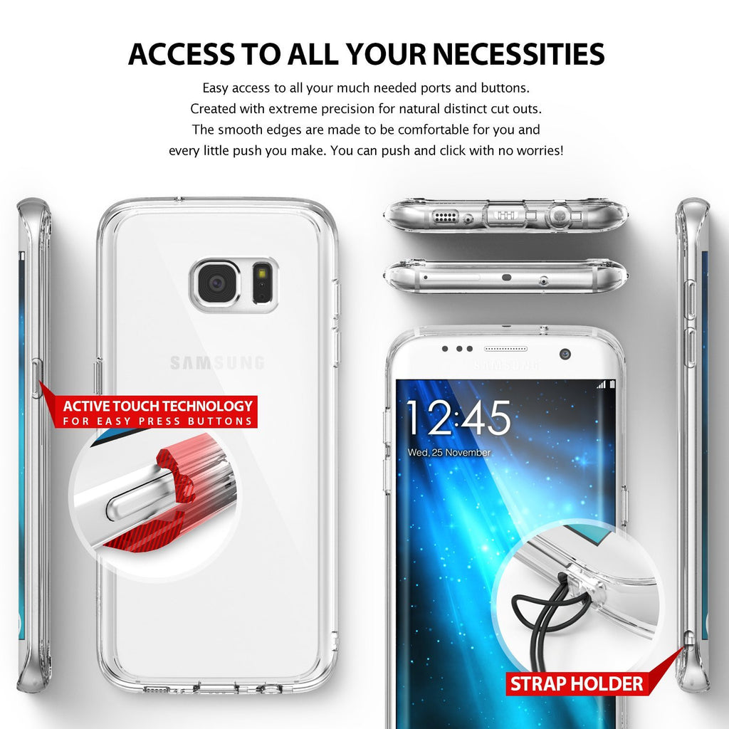 galaxy s7 edge fusionringke fusion clear transparent back tpu frame cover case for galaxy s7 edge