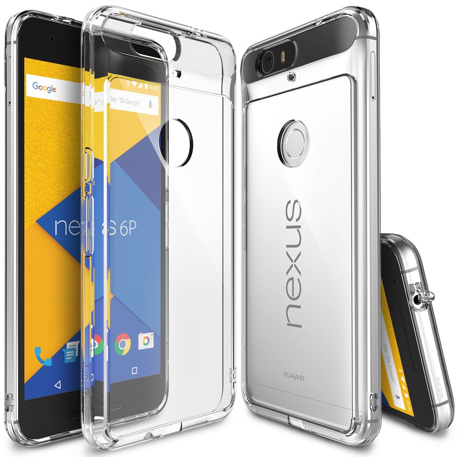 ringke fusion clear transparent hard back case cover for google nexus 6p main clear