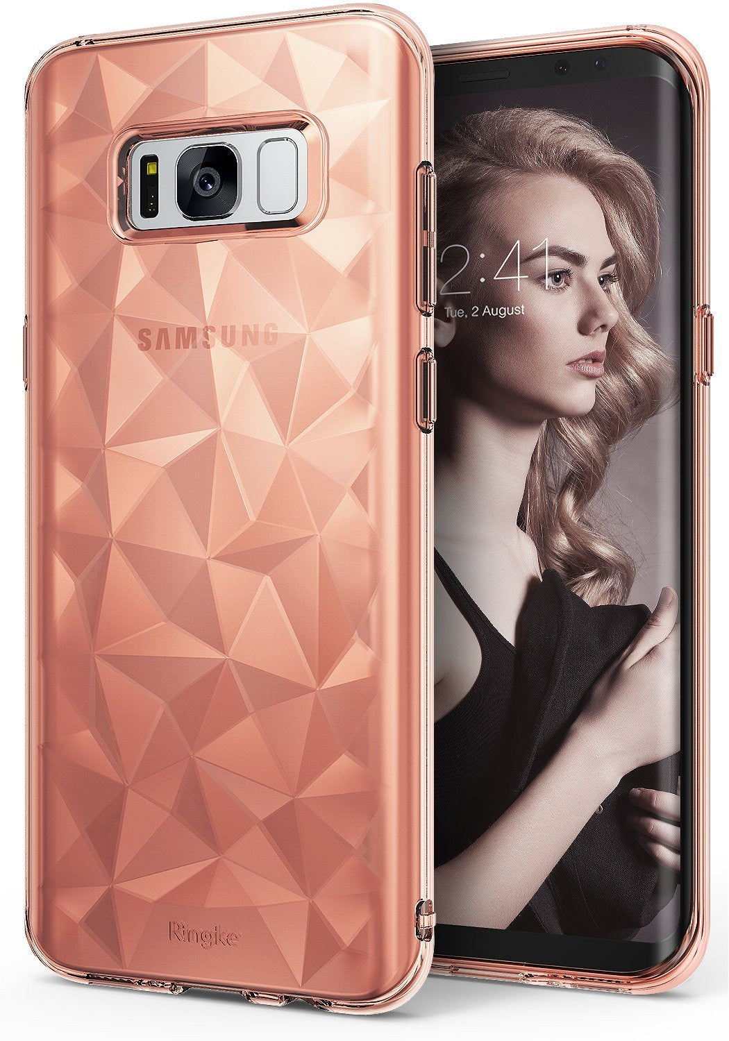 ringke air prism design back 3d flexible cover case for galaxy s8 rose gold