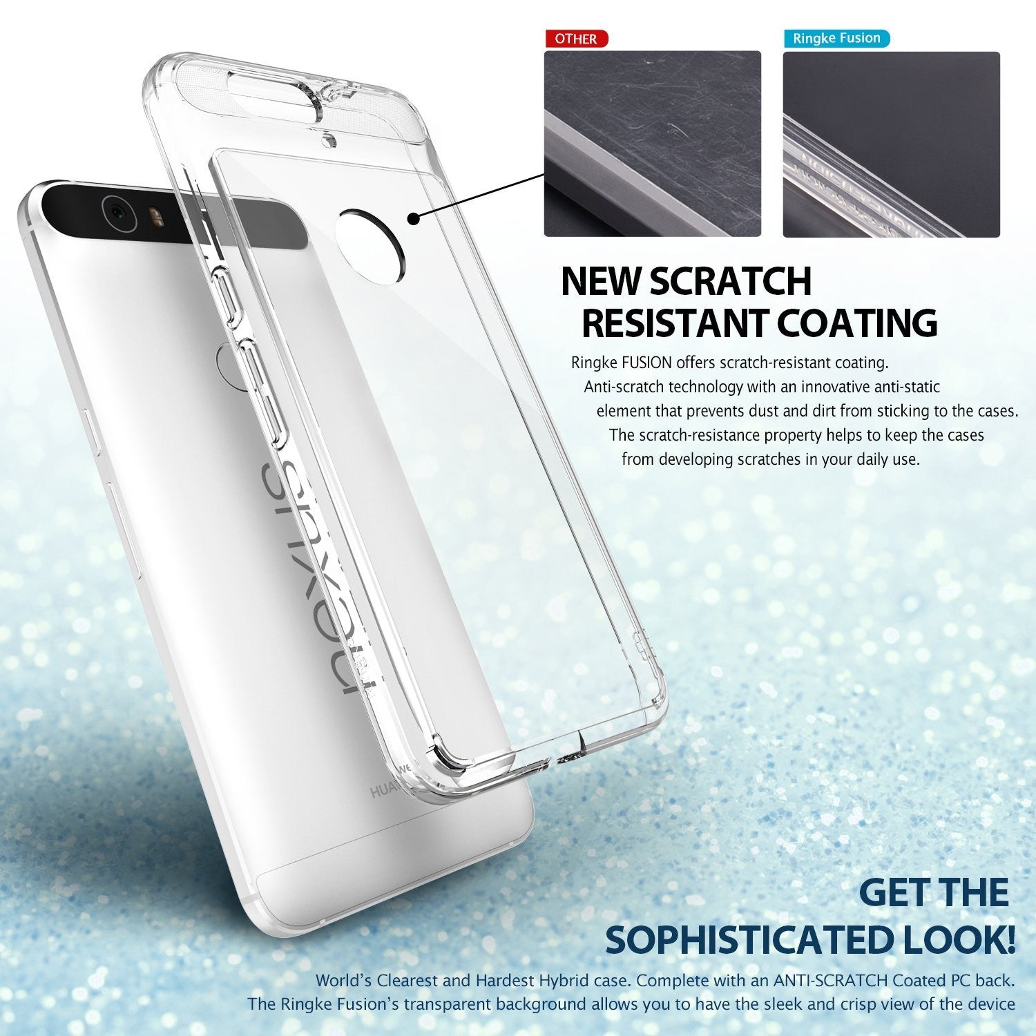 ringke fusion clear transparent hard back case cover for google nexus 6p main scratch resistant