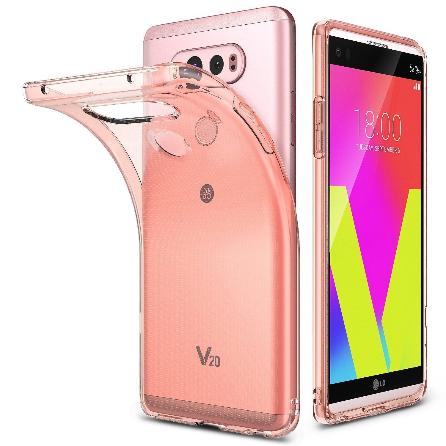 lg v20 case ringke air case extreme lightweight thin transparent soft flexible tpu case rose gold crystal