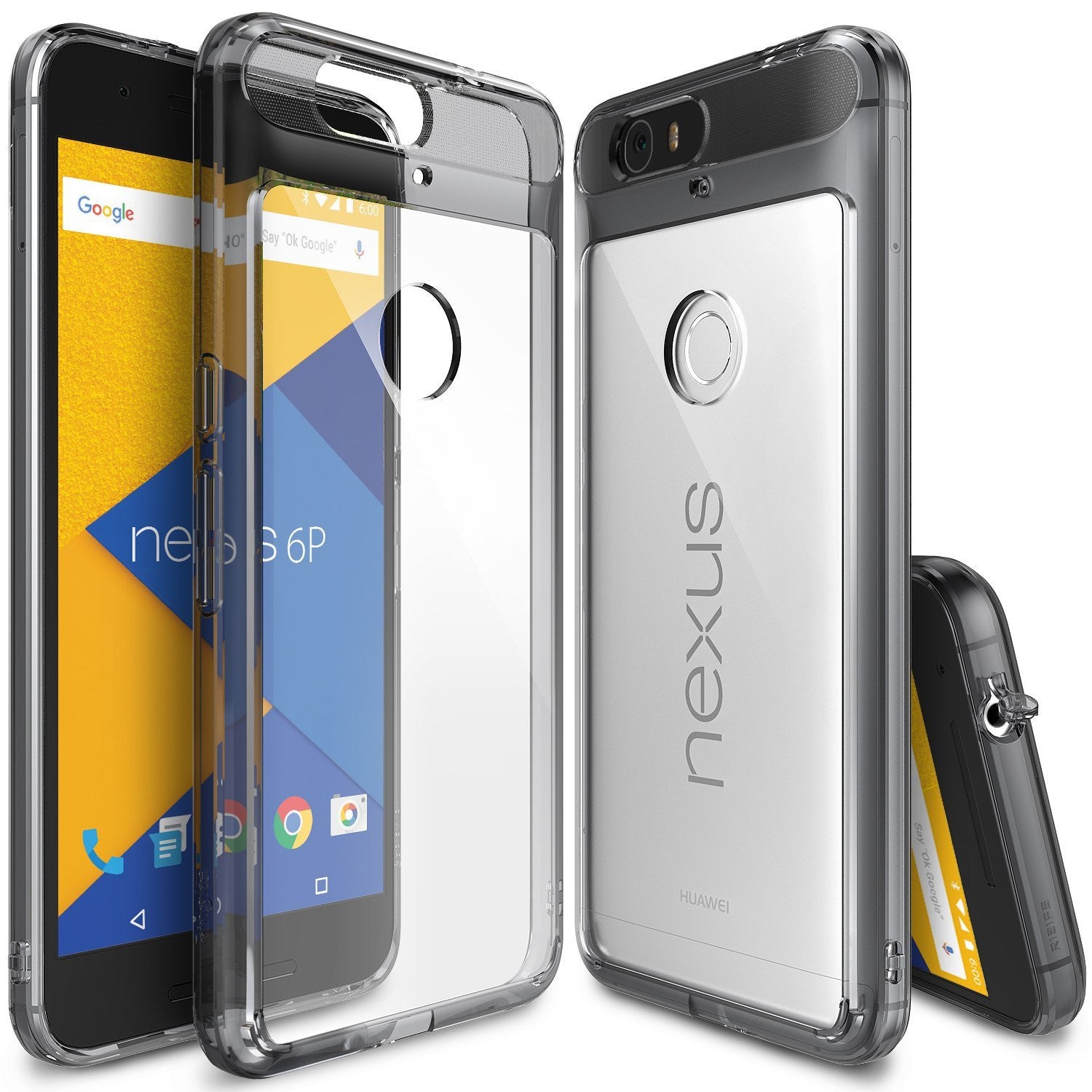 ringke fusion clear transparent hard back case cover for google nexus 6p main smoke black