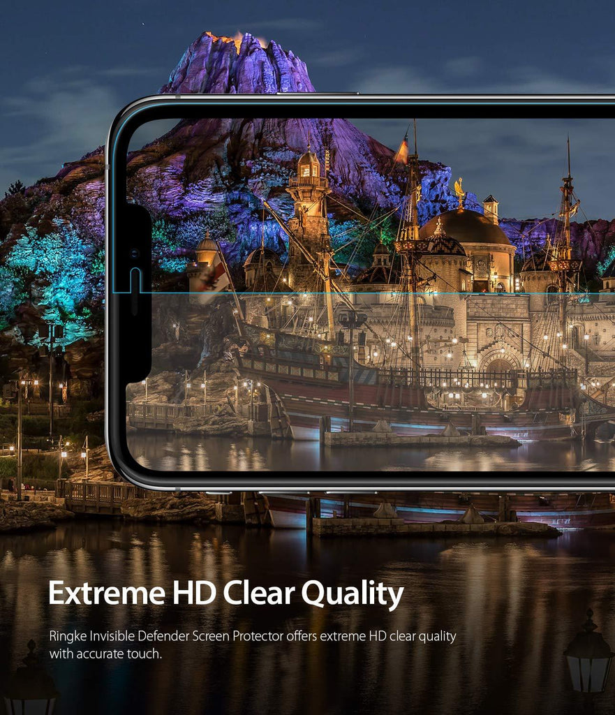 iphone xs invisible defender full coverage tempered glass 1 pack