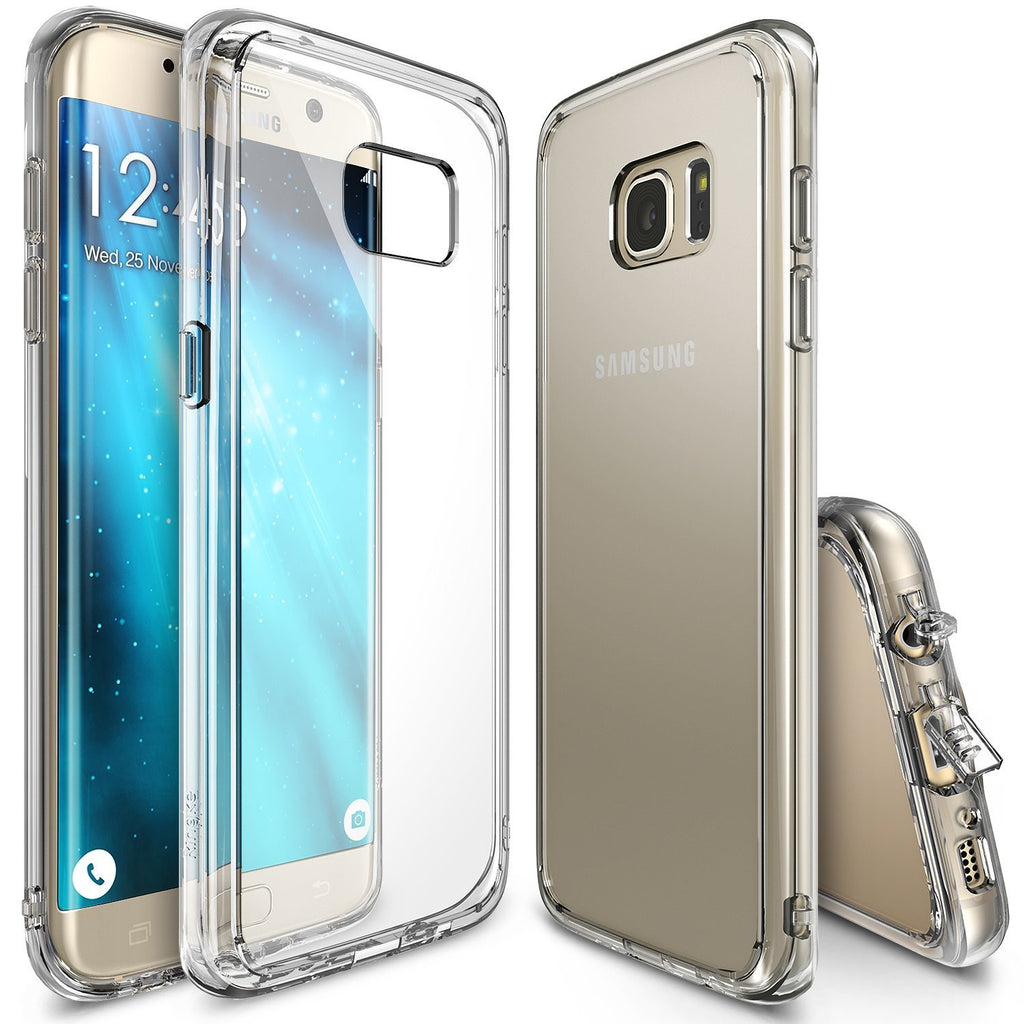 ringke fusion clear transparent back tpu frame cover case for galaxy s7 edge clear
