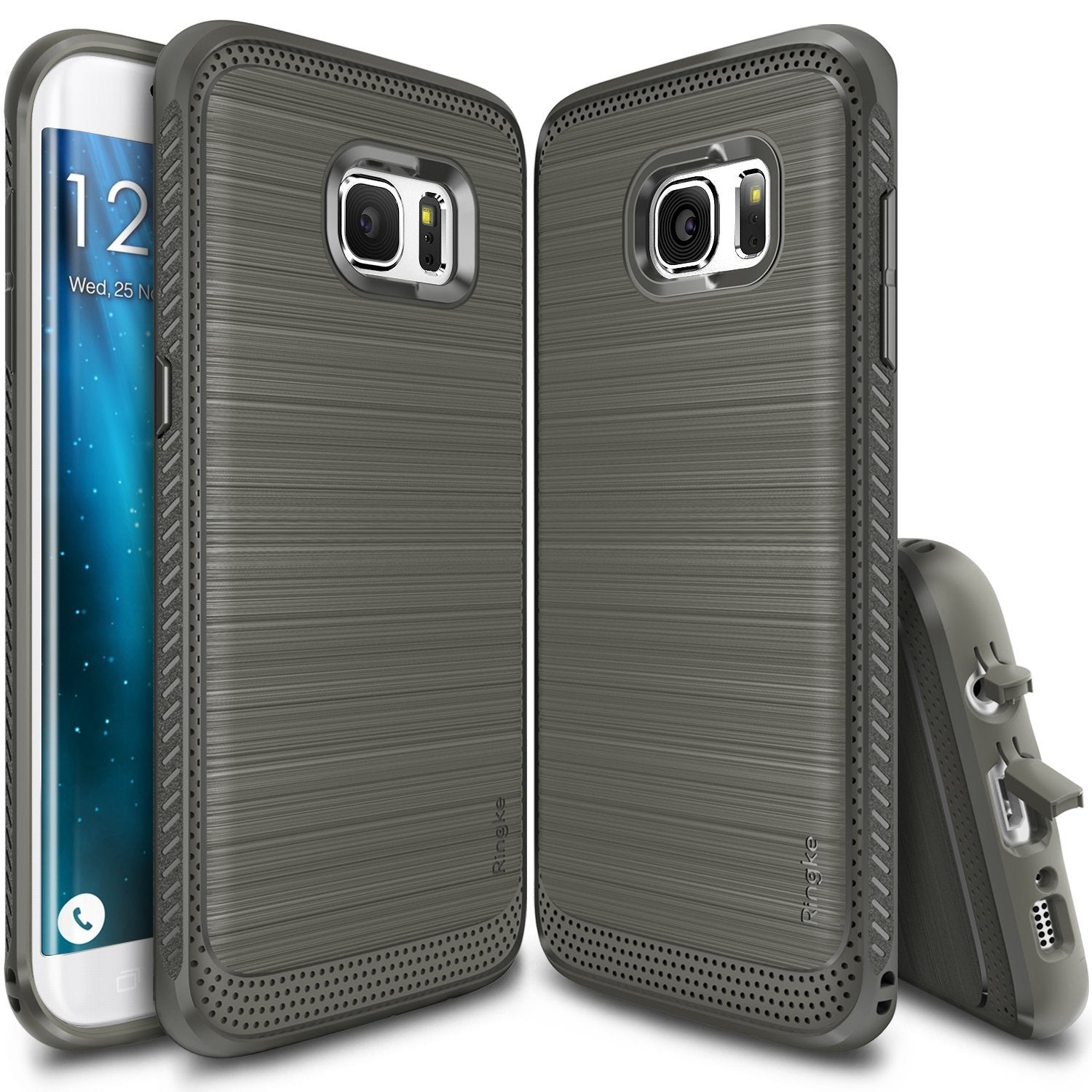 ringke onyx rugged flexible tpu shockproof cover case for galaxy s7 edge mist gray