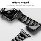 use the dual spring system to easily install or remove the band
