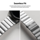 smooth transition between smartwatch and band with hairline finish stainless steel end links