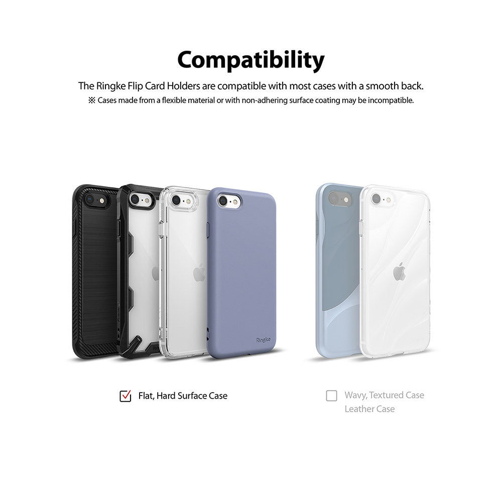 compatible with most cases with a smooth back