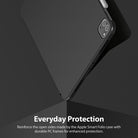 reinforce the open sides made by the apple smart folio case with durable pc frames for enhanced protection