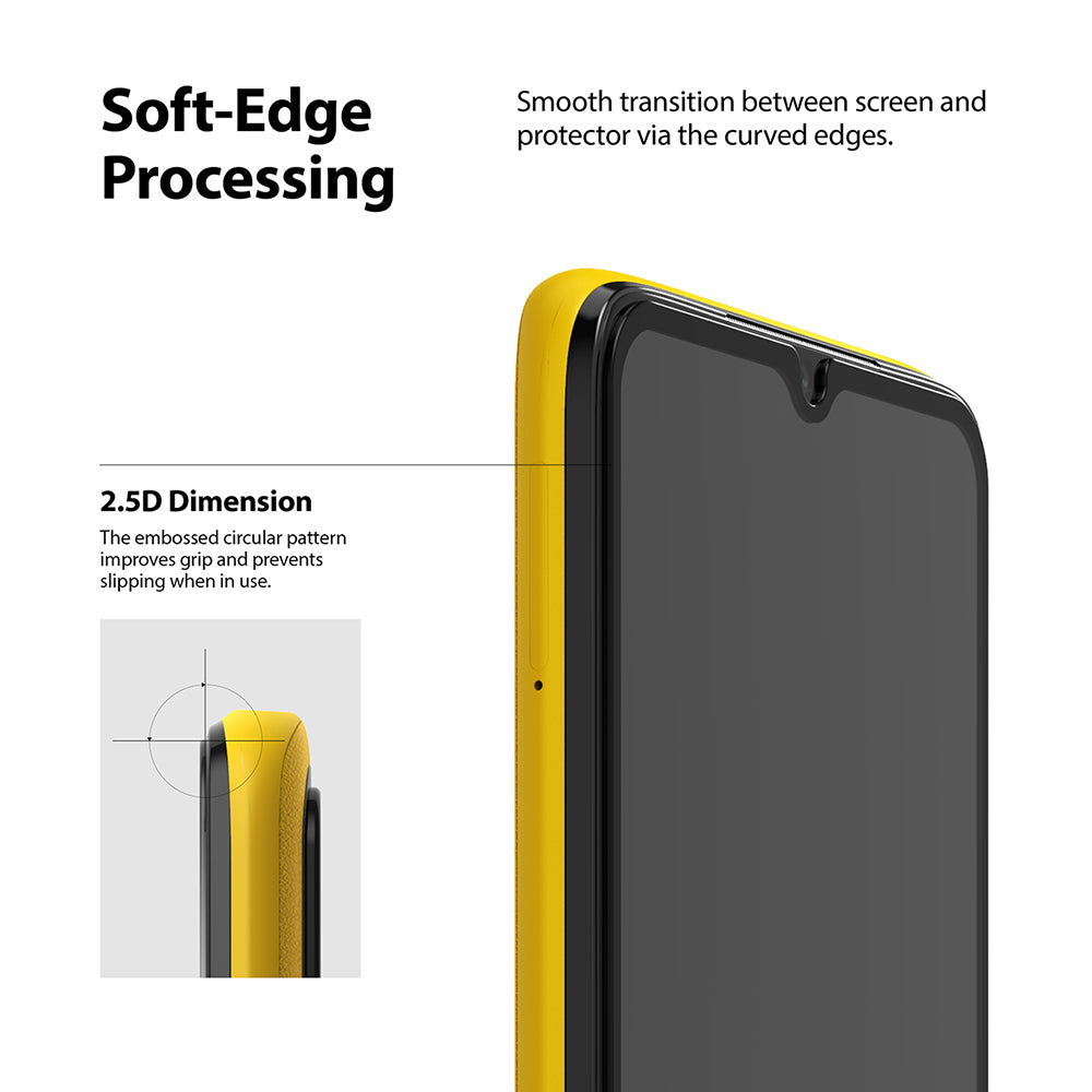 soft-edge processing - smooth transition between screen and protector via the curved edges