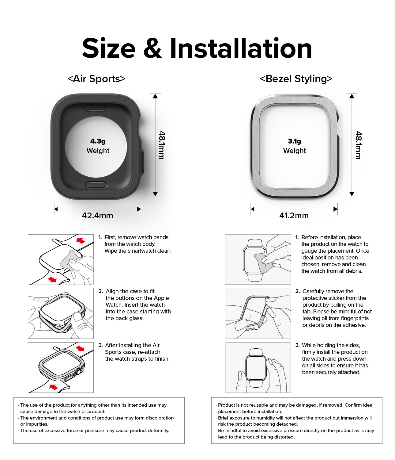 Apple Watch Series 8 / 7 (41mm) / 6 / SE / 5 / 4 (40mm) | Air Sports (Black) + Bezel Styling 30 (Silver)
