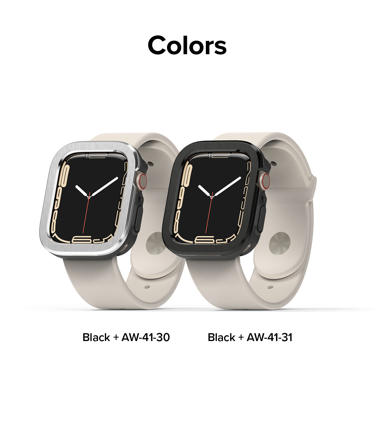 Apple Watch Series 8 / 7 (41mm) / 6 / SE / 5 / 4 (40mm) | Air Sports (Black) + Bezel Styling 30 (Silver)