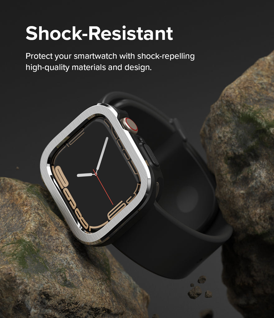 Apple Watch Series (41mm / 40mm) | Air Sports (Black) + Bezel Styling 30 (Silver)-Shock-Resistant