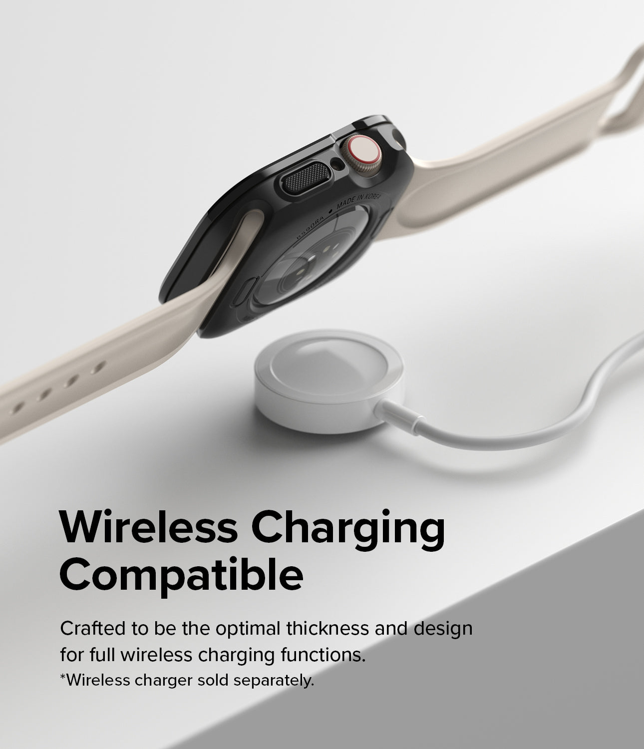 Apple Watch Series (41mm) & (40mm) | Air Sports (Black) + Bezel Styling 31 (Black)-Wireless Charging