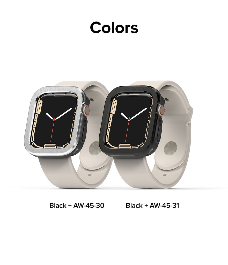 Apple Watch Series 8 / 7 (45mm) / 6 / SE / 5 / 4 (44mm) | Air Sports (Black) + Bezel Styling 30 (Silver)
