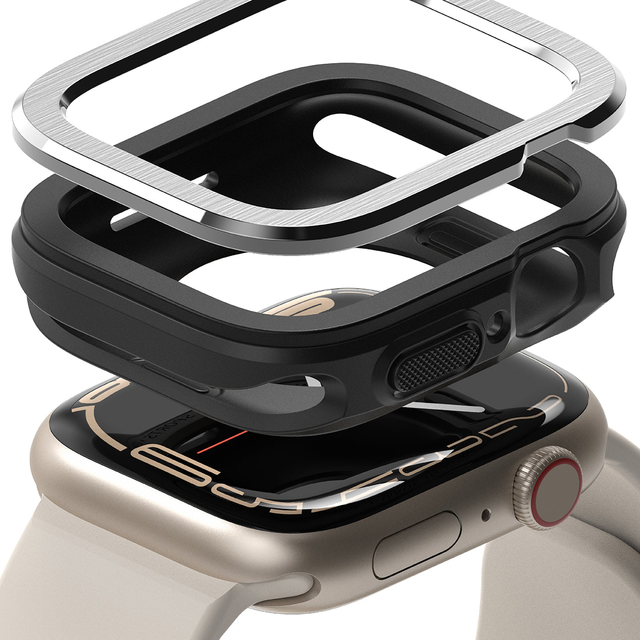 Apple Watch Series (41mm / 40mm) | Air Sports (Black) + Bezel Styling 30 (Silver)
