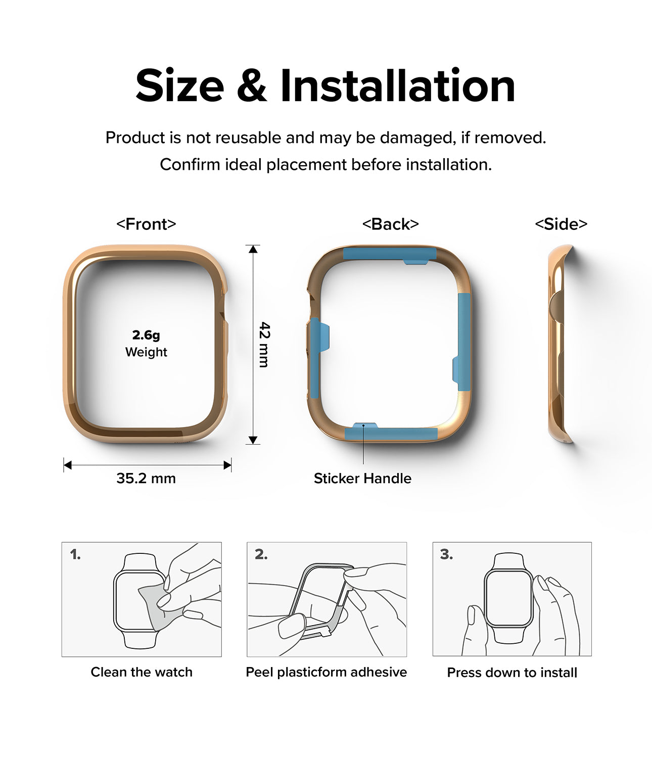 Apple Watch Series (41mm) / Ringke Bezel Styling / 41-02 Rose Gold-Size and Installation