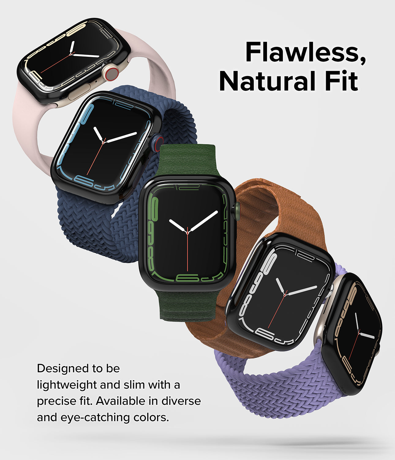 Apple Watch Series 41mm / Ringke Bezel Styling / 41-03 Black-Flawless, Natural Fit