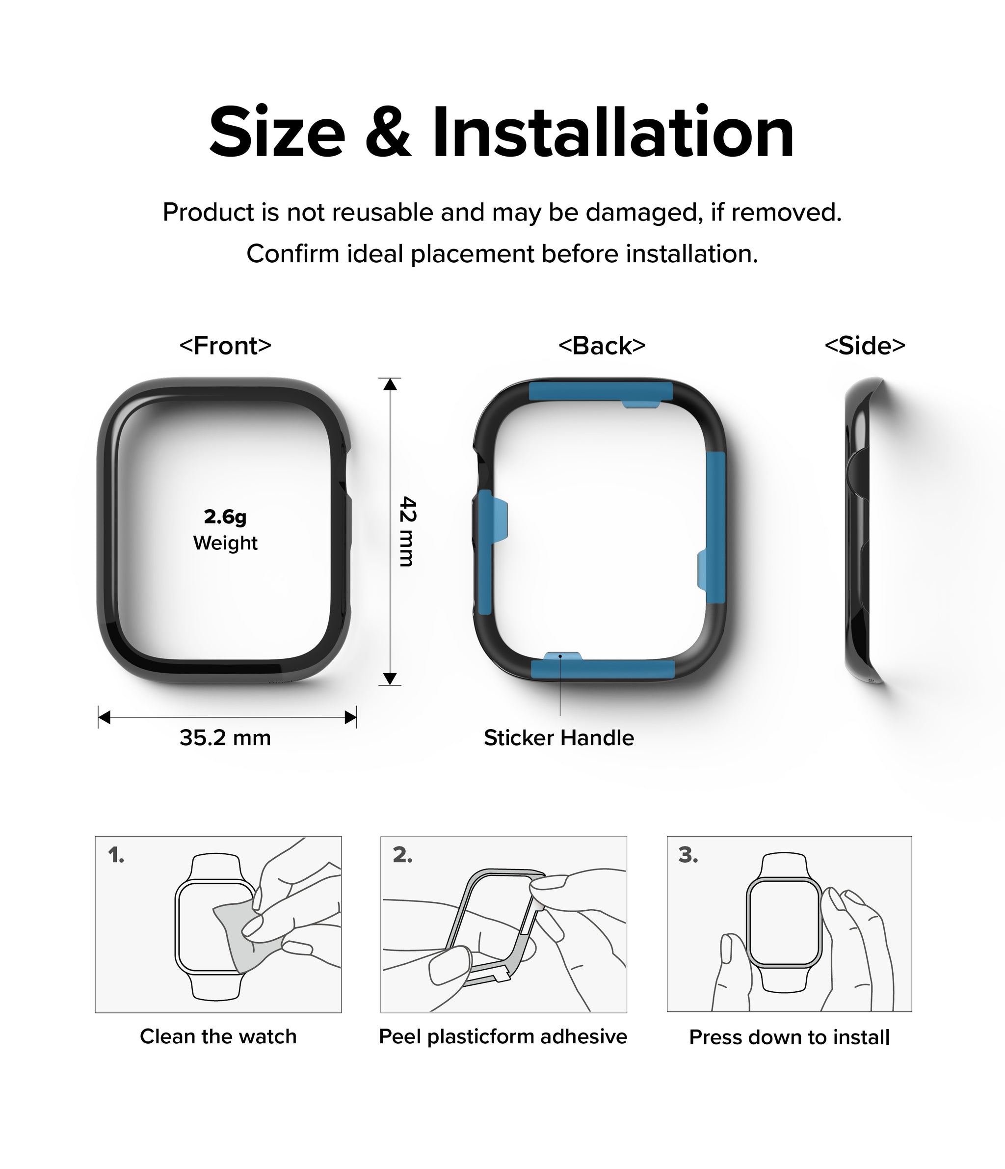 Apple Watch Series 41mm / Ringke Bezel Styling / 41-03 Black-Size And Installation