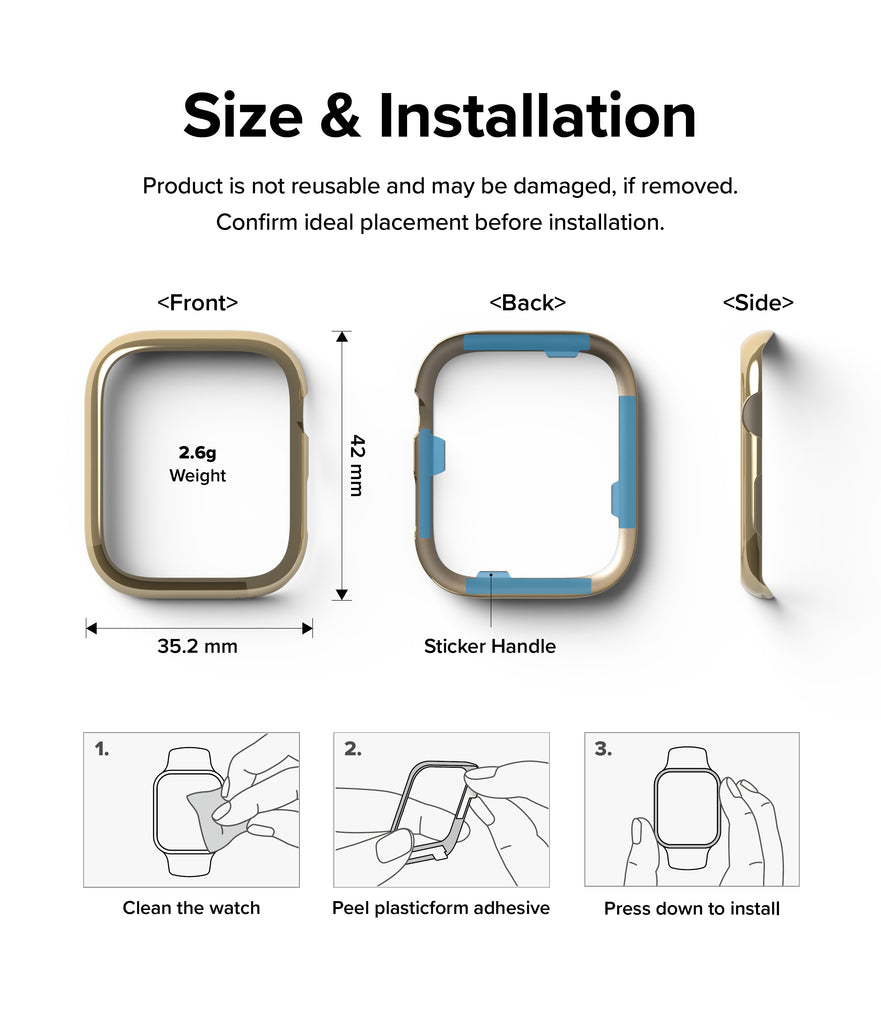 Apple Watch Series 41mm / Ringke Bezel Styling / 41-05 Gold-Size and Installation