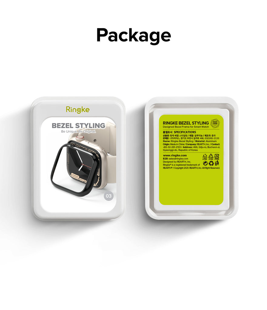 Apple Watch Series 45mm | Ringke Bezel Styling | 45-03 Black-Package