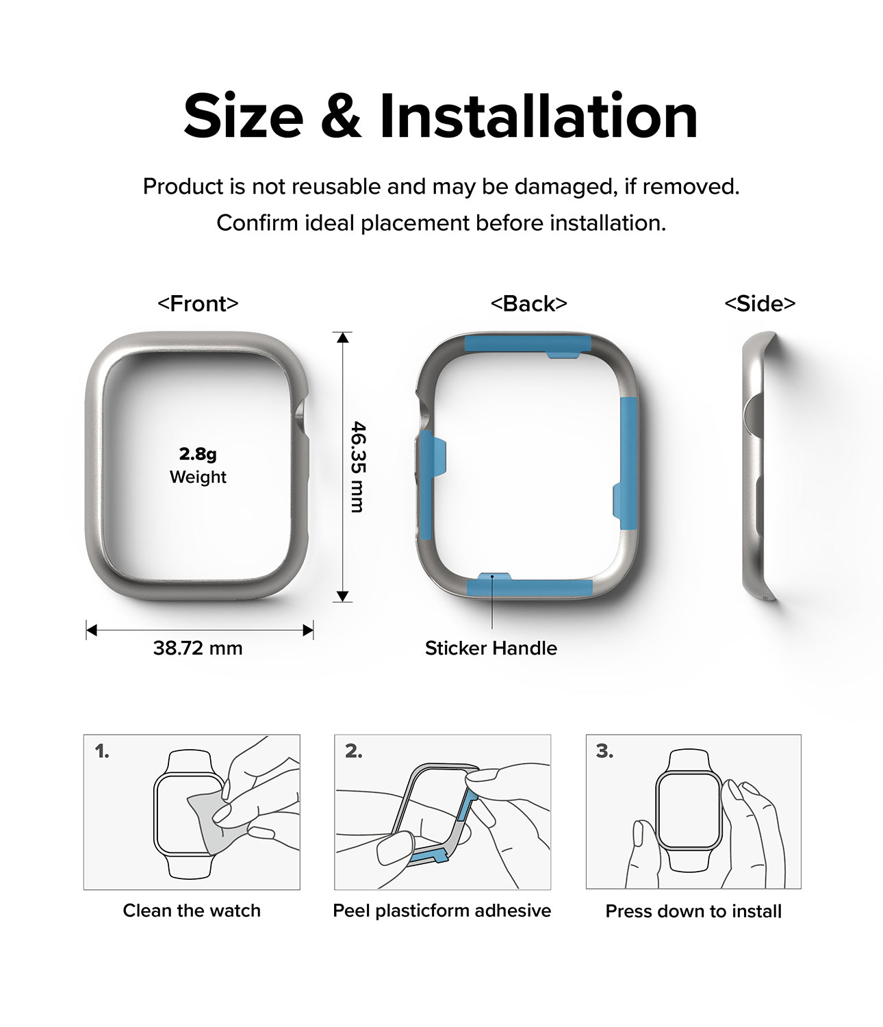 Apple Watch Series 7 (45mm) | Ringke Bezel Styling | 45-09 Silver