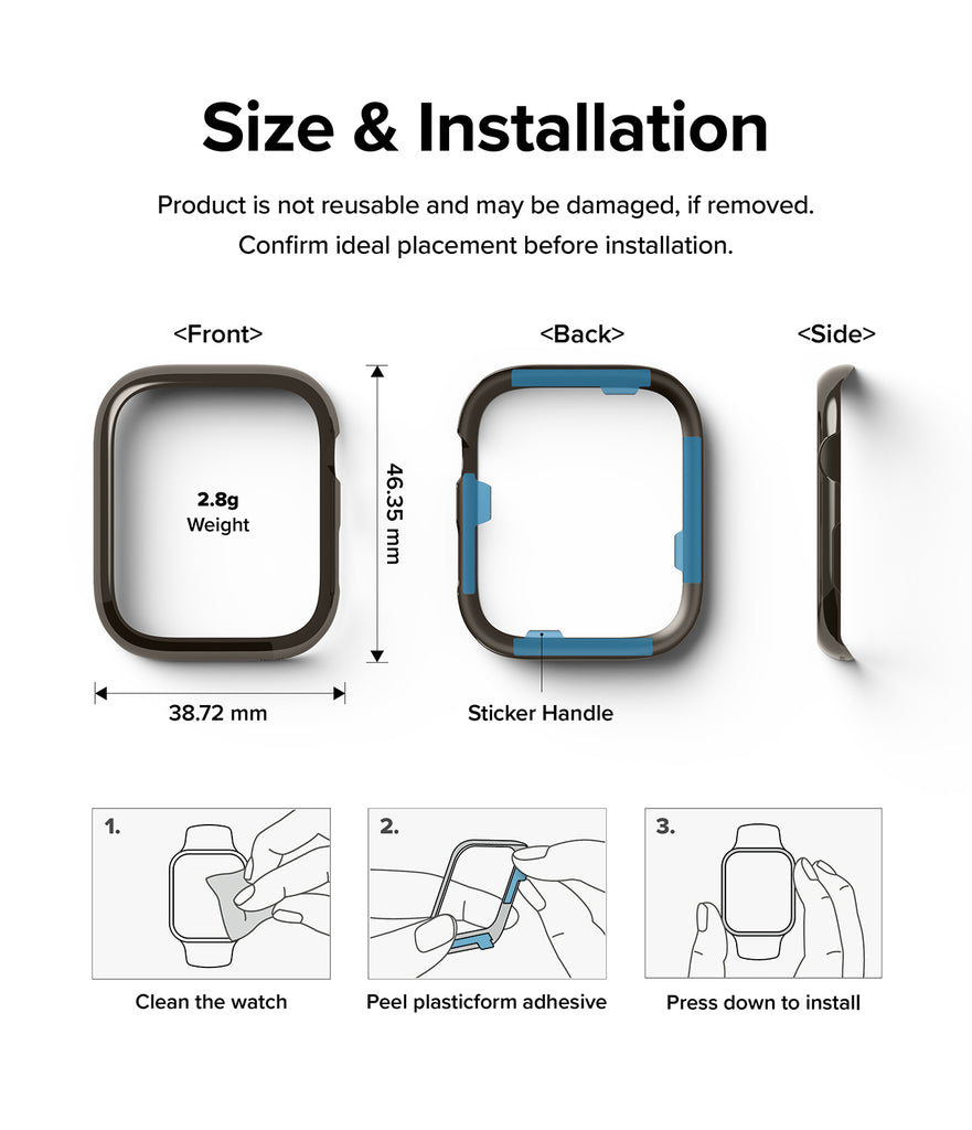 Apple Watch Series 45mm / Ringke Bezel Styling / 45-11 Graphite-Size and Installation