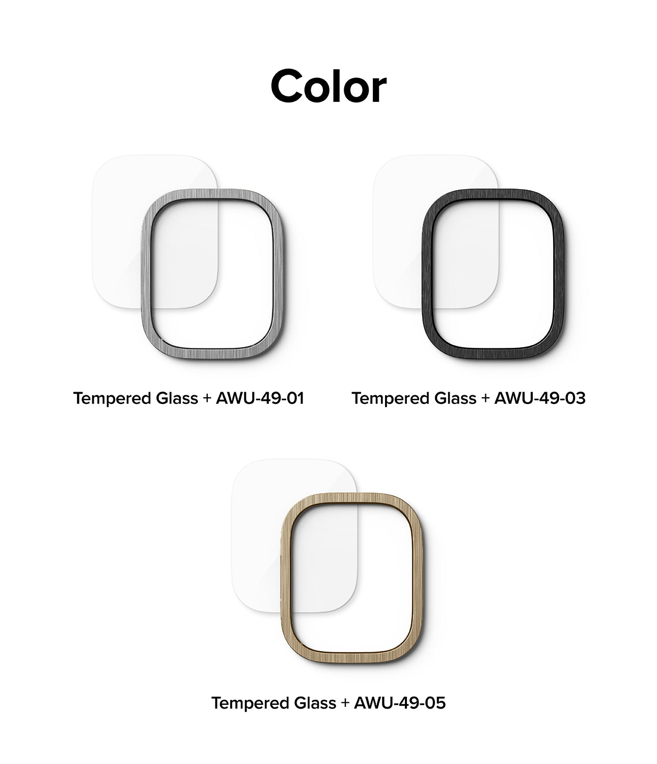 Color - 1. Tempered Glass + AWU-49-01. 2. Tempered Glass + AWU-49-03.  3. Tempered Glass + AWU-49-05.